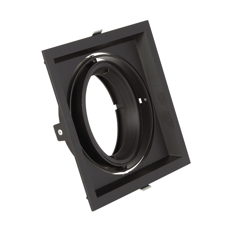 ΣΠΟΤ ΤΕΤΡΑΓΩΝΟ ΚΙΝΗΤΟ ES111/R111 GU10/G53 MAX50W IP20 17.5X17.5X4cm ΜΑΥΡΟ VK/03116/B VK