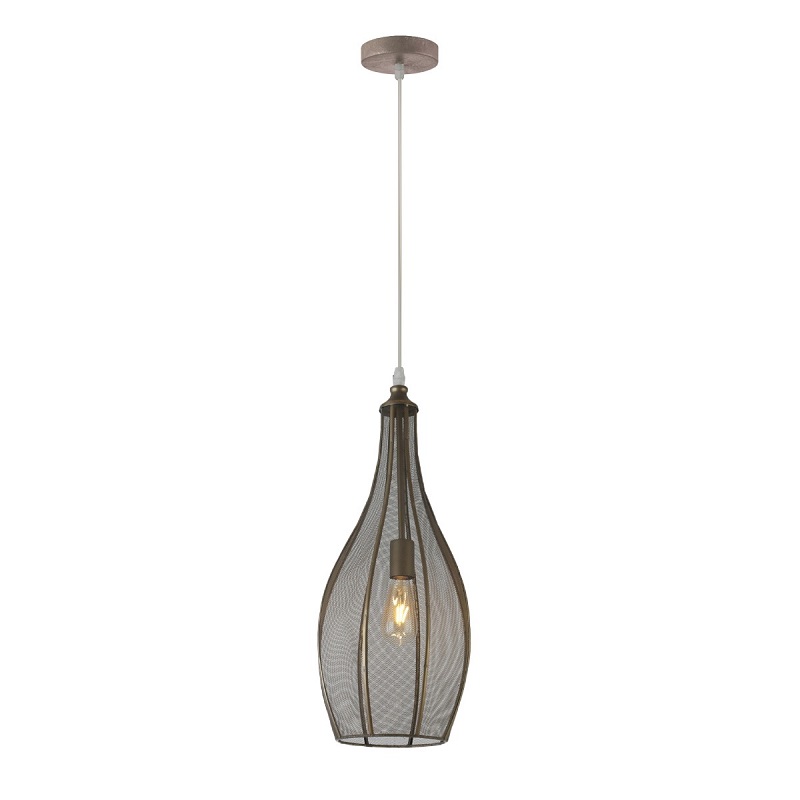 ΦΩΤΙΣΤΙΚΟ ΚΡΕΜΑΣΤΟ ΜΕΤΑΛΛΙΚΟ 240V E27 MAX 40W IP20 26X63cm ΜΠΡΟΝΖΕ VK/03171/PE/ABS/26 VK
