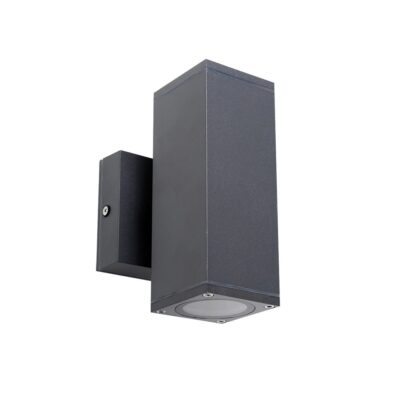 ΑΠΛΙΚΑ ΤΟΙΧΟΥ 2xGU10 IP54 6x6x16x11.2cm ΑΝΘΡΑΚΙ VK/01068/AN VK