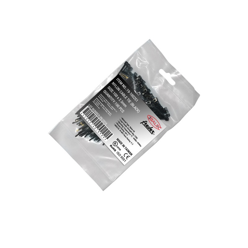 ΔΕΜΑΤΙΚΑ ΚΑΛΩΔΙΩΝ ΝΑΥΛΟΝ 100x2.5mm ΜΑΥΡΑ 19-100251 ADELEQ