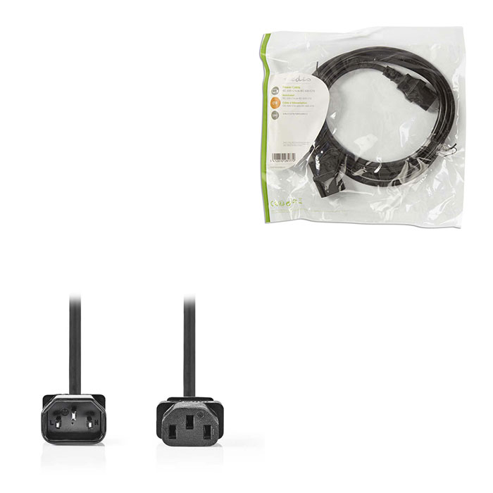ΚΑΛΩΔΙΟ ΤΡΟΦΟΔΟΣΙΑΣ IEC-320-C14 - IEC-320-C13 2m ΜΑΥΡΟ CEGP10500BK20 NEDIS