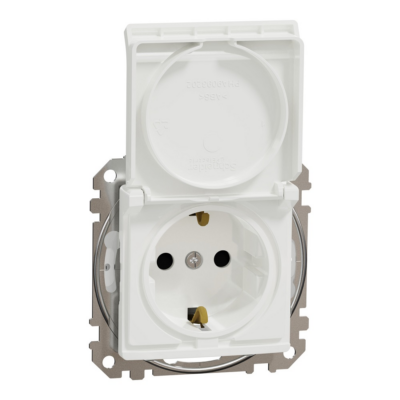 SEDNA DESIGN IP44 ΠΡΙΖΑ ΣΟΥΚΟ ΑΣΦΑΛΕΙΑΣ (2Π+Γ) ΜΕ ΚΑΠΑΚΙ ΛΕΥΚΟ SDD211024 SCHNEIDER