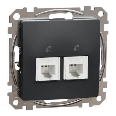 SEDNA DESIGN ΠΡΙΖΑ ΤΗΛΕΦΩΝΟΥ 2xRJ11 ΑΝΘΡΑΚΙ SDD114492 SCHNEIDER