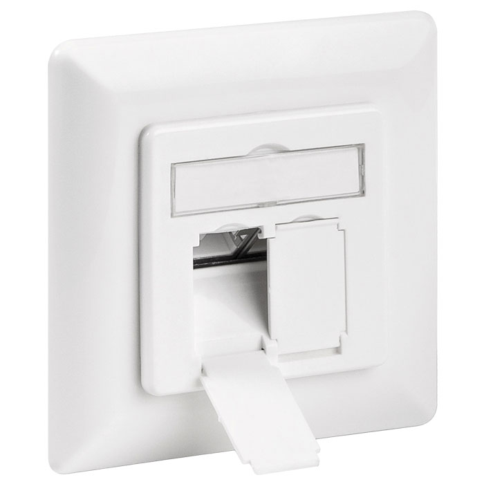 ΠΡΙΖΑ ΤΟΙΧΟΥ ΧΩΝΕΥΤΗ CAT 6A 2xRJ45 ΣΕ ΛΕΥΚΟ ΧΡΩΜΑ GOOBAY 68721