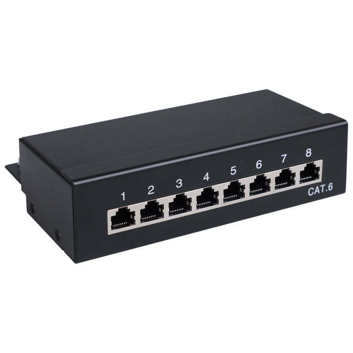 PATCH PANEL ΚΑΤΗΓΟΡΙΑΣ CAT 6 STP 8 ΘΥΡΩΝ ΣΕ ΜΑΥΡΟ ΧΡΩΜΑ GOOBAY 96105