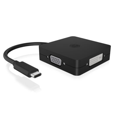 ΣΤΑΘΜΟΣ ΣΥΝΔΕΣΗΣ ΑΠΟ USB TUPE-C ΣΕ DISPLAYPORT  HDMI  DVI-D ή VGA  ΜΕ ΕΝΣΩΜΑΤΩΜΕΝΟ ΚΑΛΩΔΙΟ 0,15m