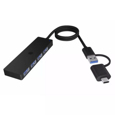 USB 3.2 Gen 1x1 Hub ΜΕ ΣΥΝΔΕΣΕΙΣ  4X ΘΥΡΕΣ TYPE-A  ΣΕ ΜΑΥΡΟ ΧΡΩΜΑ  ICY BOX IB-HUB1424-C3