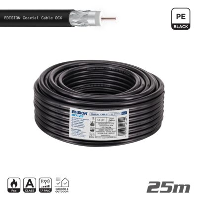 ΚΑΛΩΔΙΟ Coaxial OCX-25 CU AL Fca PE Μαύρο 25m 26-05-0051 EDISION