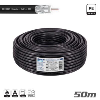 ΚΑΛΩΔΙΟ Coaxial OCX-50 CU AL Fca PE Μαύρο 50m 26-05-0052 EDISION
