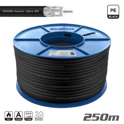 ΚΑΛΩΔΙΟ Coaxial OCX-250 CU AL Fca PE Μαύρο 250m 26-05-0054 EDISION