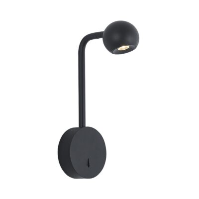 ΑΠΛΙΚΑ ΤΟΙΧΟΥ LED ΜΑΥΡΗ 3000Κ 6W 545lm IP20  VK/04574/WA/B/W