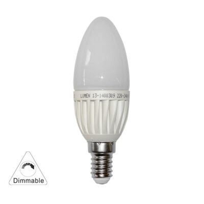 LED ΛΑΜΠΑ ΚΕΡΑΚΙ Ε14 3W 230V ΝΤΙΜΑΡΙΖΟΜΕΝΟ ΨΥΧΡΟ 6200Κ 13-1400309 LUMEN