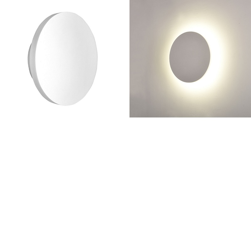 ΑΠΛΙΚΑ ΓΥΨΙΝΗ ΣΤΡΟΓΓΥΛΗ ΕΜΜΕΣΟΥ ΦΩΤΙΣΜΟΥ LED 6W Φ150 h:45 21-11026 LUMEN