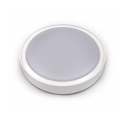LED ΠΛΑΦΟΝΙΕΡΑ PC ΣΤΡΟΓΓΥΛΗ Φ300mm 18W 4000K IP65 ΛΕΥΚΗ  21-01810 LUMEN