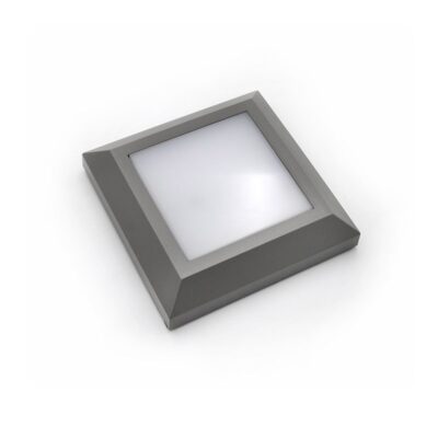 ΠΛΑΦΟΝΙΕΡΑ LED PC ΤΕΤΡΑΓΩΝΗ D125mm 4W 3000Κ IP65 ΓΚΡΙ 3-9706 LUMEN