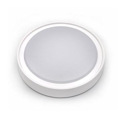LED ΠΛΑΦΟΝΙΕΡΑ PC ΣΤΡΟΓΓΥΛΗ Φ260mm 15W 4000K IP65 ΛΕΥΚΗ    21-01510 LUMEN