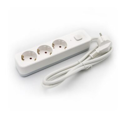 ΠΟΛΥΠΡΙΖΟ ΜΕ ΔΙΑΚΟΠΤΗ + ΚΑΛΩΔΙΟ 3x1.5mm² 1,5m 3 ΣΟΥΚΟ ΛΕΥΚΟ/ΓΚΡΙ 15-31515311 LUMEN