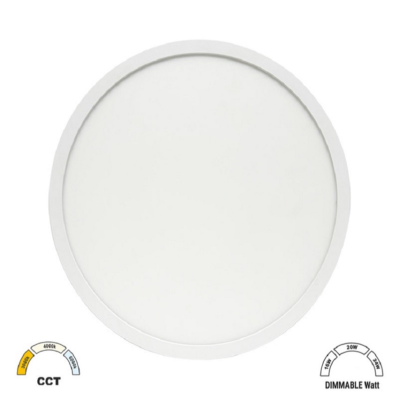 LED ΠΛΑΦ. PC ΜΕ ΦΩΤ.BACKLIT Φ283mm CCT 16-20-24W IP40 ΛΕΥΚΗ 21-283240 LUMEN