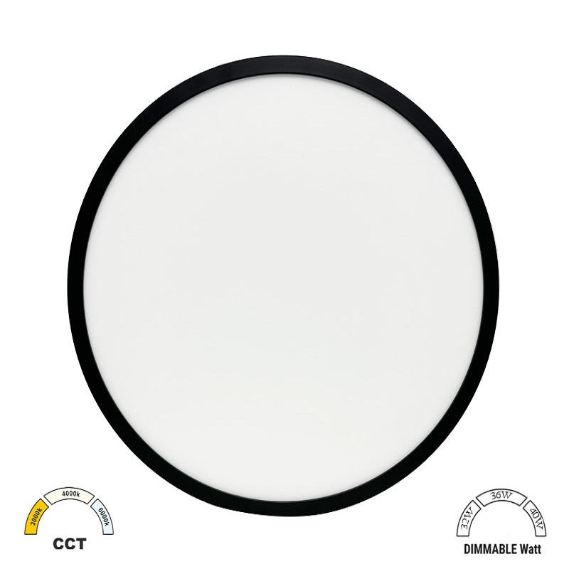 LED ΠΛΑΦΟΝΙΕΡΑ PC Φ483mm CCT 32-36-40W IP40 ΜΑΥΡΗ 21-483401 LUMEN