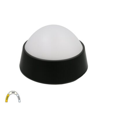 LED ΠΛΑΦΟΝΙΕΡΑ PC ΣΤΡΟΓΓΥΛΗ Φ180mm 15W CCT IP65 ΜΑΥΡΗ 21-1801518 LUMEN
