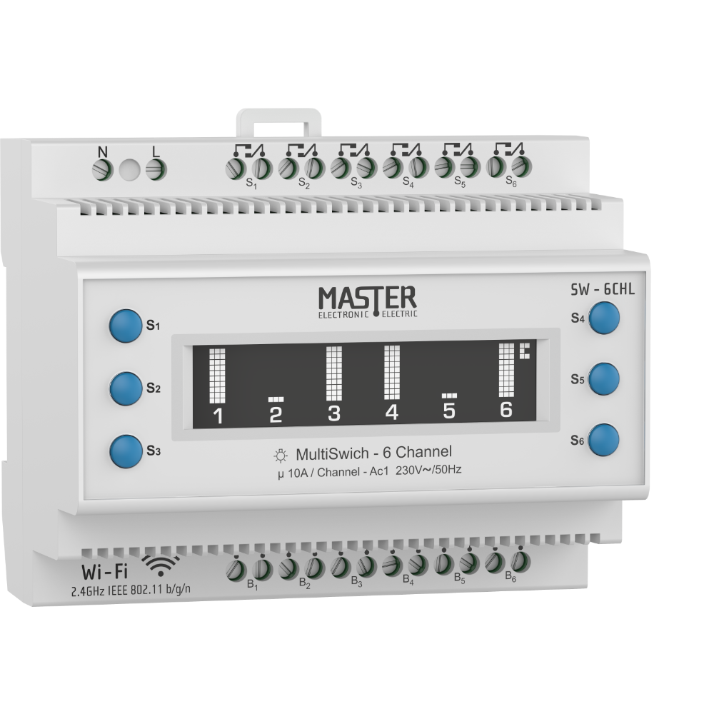 SW-6CHL ΔΙΑΚΟΠΤΗΣ ΡΑΓΑΣ 6 MODULE 6x10A MASTER