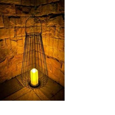 ΦΑΝΑΡΙ SOLAR ΜΕΤΑΛΛΙΚΟ ΘΕΡΜΟ ΛΕΥΚΟ FLICKER ΜΠΑΤΑΡΙΑΣ (για3χΑΑΑ) 47-00118 FOS_ME