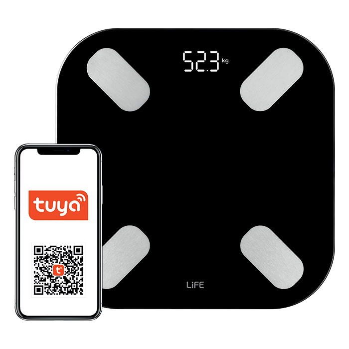BLUETOOTH TUYA SMART ΓΥΑΛΙΝΗ ΨΗΦΙΑΚΗ ΖΥΓΑΡΙΑ ΜΠΑΝΙΟΥ LIFE FIT SMART BT