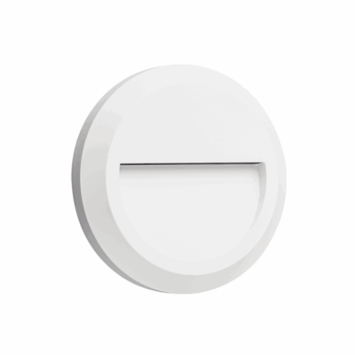 LED WALL ROUND LUMINAIRE WHITE 230V AC IP65 2W 3000K 100LM RA80