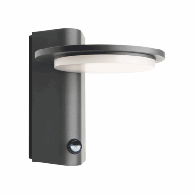 LED SMD WALL SENSOR LUMINAIRE 7W 440LM 145° 230V AC 3.000K DARK GREY CRI80 IP54 30.000HRS