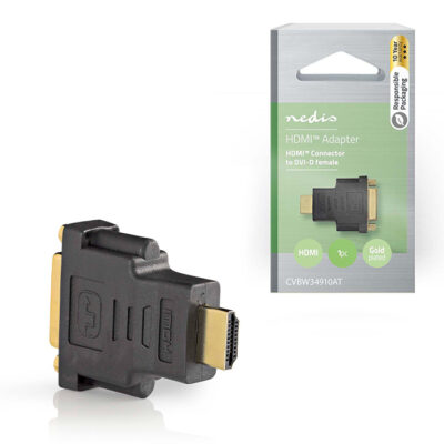 ΑΝΤΑΠΤΟΡΑΣ DVI-D ΘΗΛ-HDMI ΑΡΣ. ΜΕ ΕΠΙΧΡΥΣΕΣ ΕΠΑΦΕΣ   NEDIS CVBW34910AT