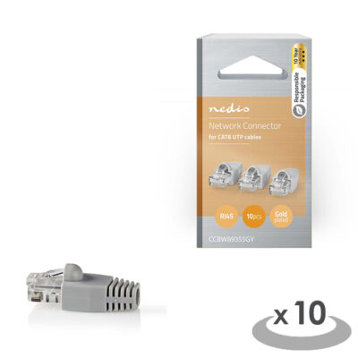 ΚΟΝΕΚΤΟΡΑΣ CΑΤ 6 UTP RJ45 αρσ. ΜΕ ΚΑΠΑΚΙΑ , ΣΕΤ 10 ΤΕΜΑΧΙΩΝ . CCBW89355GY NEDIS