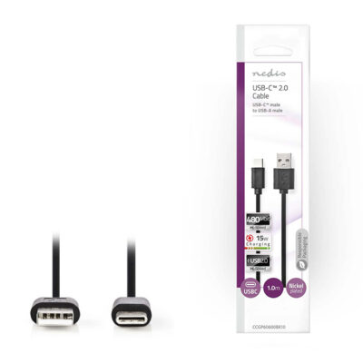 ΚΑΛΩΔΙΟ USB HIGH SPEED A ΑΡΣ ΣΕ USB TYPE C ΑΡΣ 1m CCGP60600BK10 NEDIS