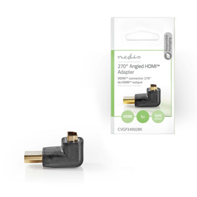 ΑΝΤΑΠΤΟΡΑΣ HDMI ΑΡΣΕΝΙΚΟ ΣΕ HDMI ΘΗΛΥΚΟ ΣΕ ΓΩΝΙΑ 270°