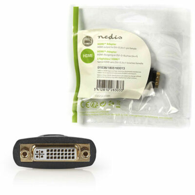ΑΝΤΑΠΤΟΡΑΣ HDMI ΘΗΛ.-DVI-D 24+1P ΘΗΛ ΜΕ ΕΠΙΧΡΥΣΕΣ ΕΠΑΦΕΣ  NEDIS CVGP34911BK