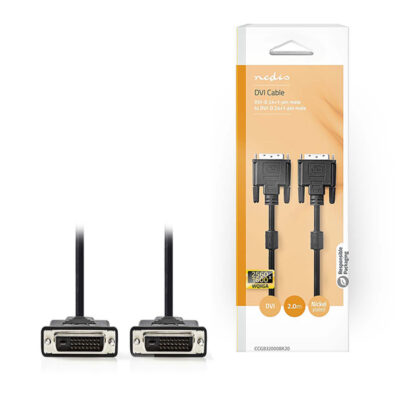 ΚΑΛΩΔΙΟ DVI-D DUAL ΑΡΣ.-DVI-D DUAL ΑΡΣ. 2m ΣΕ ΣΥΣΚΕΥΑΣΙΑ BLISTER  NEDIS CCGB32000BK20
