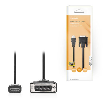 ΚΑΛΩΔΙΟ HIGH SPEED  HDMI ΑΡΣ.-DVI-D 24+1-PIN ΑΡΣ. 2.00m ΣΕ ΜΑΥΡΟ ΧΡΩΜΑ NEDIS CCGB34800BK20