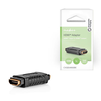 ΑΝΤΑΠΤΟΡΑΣ  HDMI θηλ. - HDMI θηλ. (μούφα), ΜΕ ΕΠΙΧΡΥΣΕΣ ΕΠΑΦΕΣ CVGB34900BK NEDIS