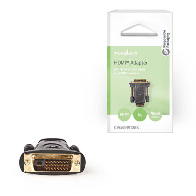 ΑΝΤΑΠΤΟΡΑΣ  HDMI ΘΗΛ.-DVI-D  24+1P ΑΡΣ.  ΜΕ ΕΠΙΧΡΥΣΕΣ ΕΠΑΦΕΣ  NEDIS CVGB34912BK