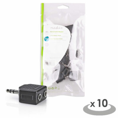 Αντάπτορας 3,5mm Stereo αρσ. - 2x 3,5mm Stereo θηλ., 10 τεμαχίων. NEDIS CAGP22945BK