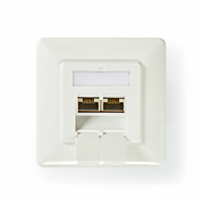 ΠΡΙΖΑ ΤΟΙΧΟΥ ΧΩΝΕΥΤΗ  CAT6A  2xRJ45 ΣΕ ΛΕΥΚΟ ΧΡΩΜΑ  NEDIS CCGP89250IV