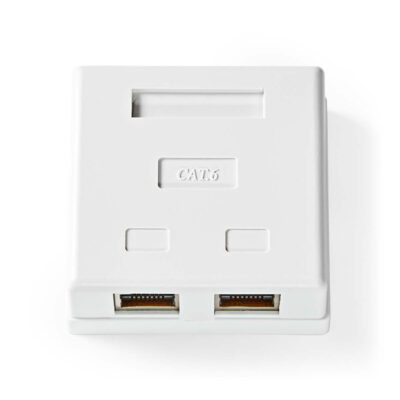 ΠΡΙΖΑ ΤΟΙΧΟΥ  ΕΞΩΤΕΡΙΚΗ S/FTP CAT6 ME 2X ΘΥΡΕΣ RJ45 ΣΕ ΛΕΥΚΟ ΧΡΩΜΑ  NEDIS CCGP89130WT