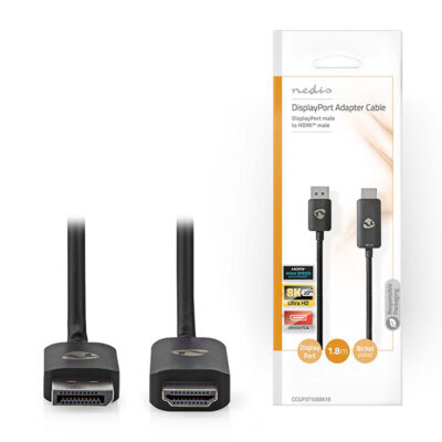 ΚΑΛΩΔΙΟ DISPLAYPORT  ΑΡΣ. ΣΕ HDMI ΑΡΣ.  1,80m  NEDIS CCGP37108BK18