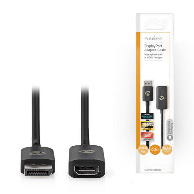 ΚΑΛΩΔΙΟ DISPLAYPORT  ΑΡΣ. ΣΕ HDMI ΘΗΛ. 0.20m  NEDIS CCGP37108BK02