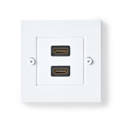 ΠΡΙΖΑ ΤΟΙΧΟΥ ΧΩΝΕΥΤΗ  ΜΕ 2 ΥΠΟΔΟΧΕΣ  HDMI με ανάλυση 4K@60Hz, ΣΕ ΛΕΥΚΟ ΧΡΩΜΑ NEDIS