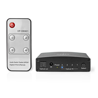 Switch 4 εισόδων TosLink σε μια έξοδο TosLink.  ASWI2514BK NEDIS