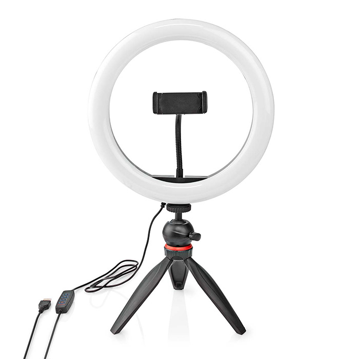 RING LIGHT 10" 26cm LED RLSTND100BK NEDIS