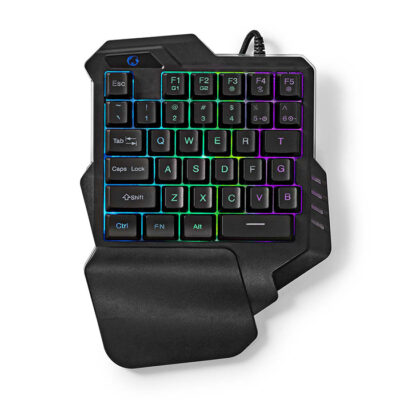 ΕΝΣΥΡΜΑΤΟ ONE-HAND GAMING KEYPAD  ME RGB  ΦΩΤΙΣΜΟ ΚΑΙ 35 ΠΛΗΚΤΡΑ  NEDIS GKBDS110BK