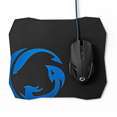 GAMING  ΣΕΤ ME ΕΝΣΥΡΜΑΤΟ  ΠΟΝΤΙΚΙ ΚΑΙ MOUSEPAD  NEDIS GMMP110BK