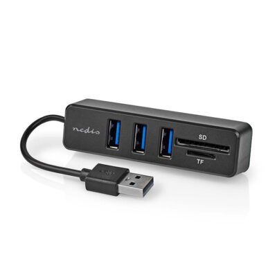 USB  HIGH-SPEED HUB 3 ΘΥΡΩΝ ΚΑΙ CARD READER 2 ΘΥΡΩΝ  ΣΕ ΜΑΥΡΟ ΧΡΩΜΑ  NEDIS CCGB60250BK01