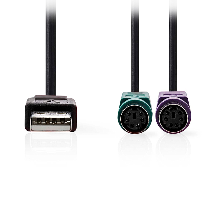 ΚΑΛΩΔΙΟ -ΑΝΤΑΠΤΟΡΑΣ USB HIGH-SPEED A ΑΡΣ-2Χ PS/2 ΘΗΛ 0,30M NEDIS CCGB60830BK03